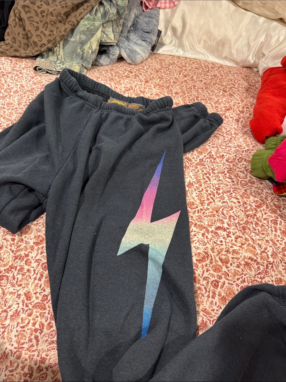 Charcoal joggers with ombré bolt on side